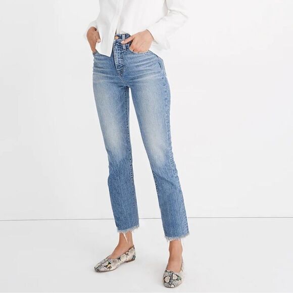 Madewell The Perfect Vintage Jean with Raw Hem in Hoyne Wash M6237 Size 25 - Picture 1 of 10